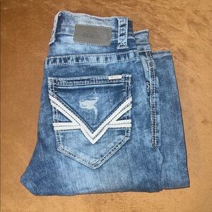 Buckle Black Men's Blue Distressed Jeans